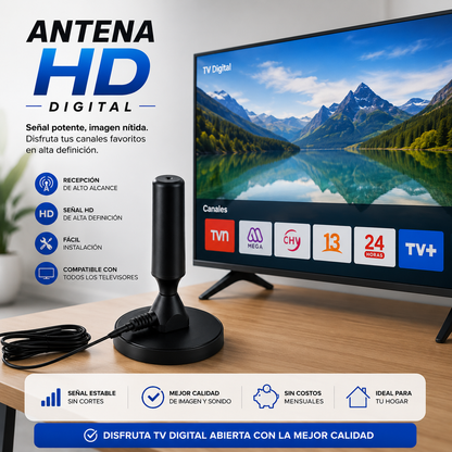 Antena de TV HD Digital de Alto Alcance