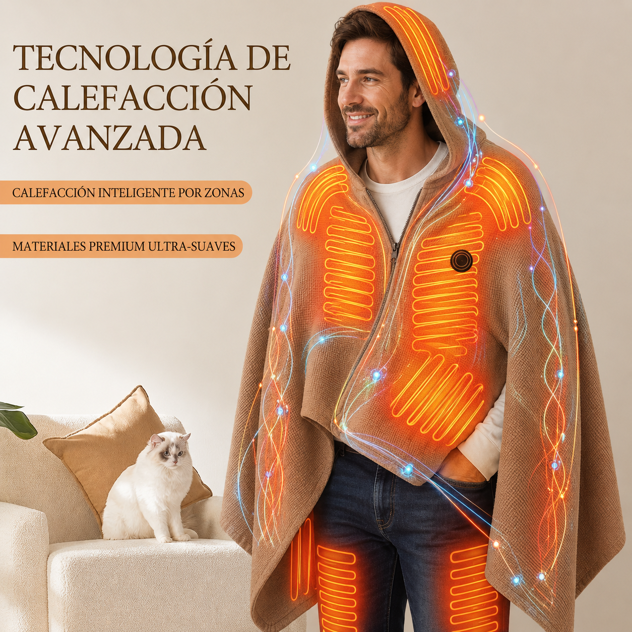 Manta Calefactora Eléctrica Recargable USB