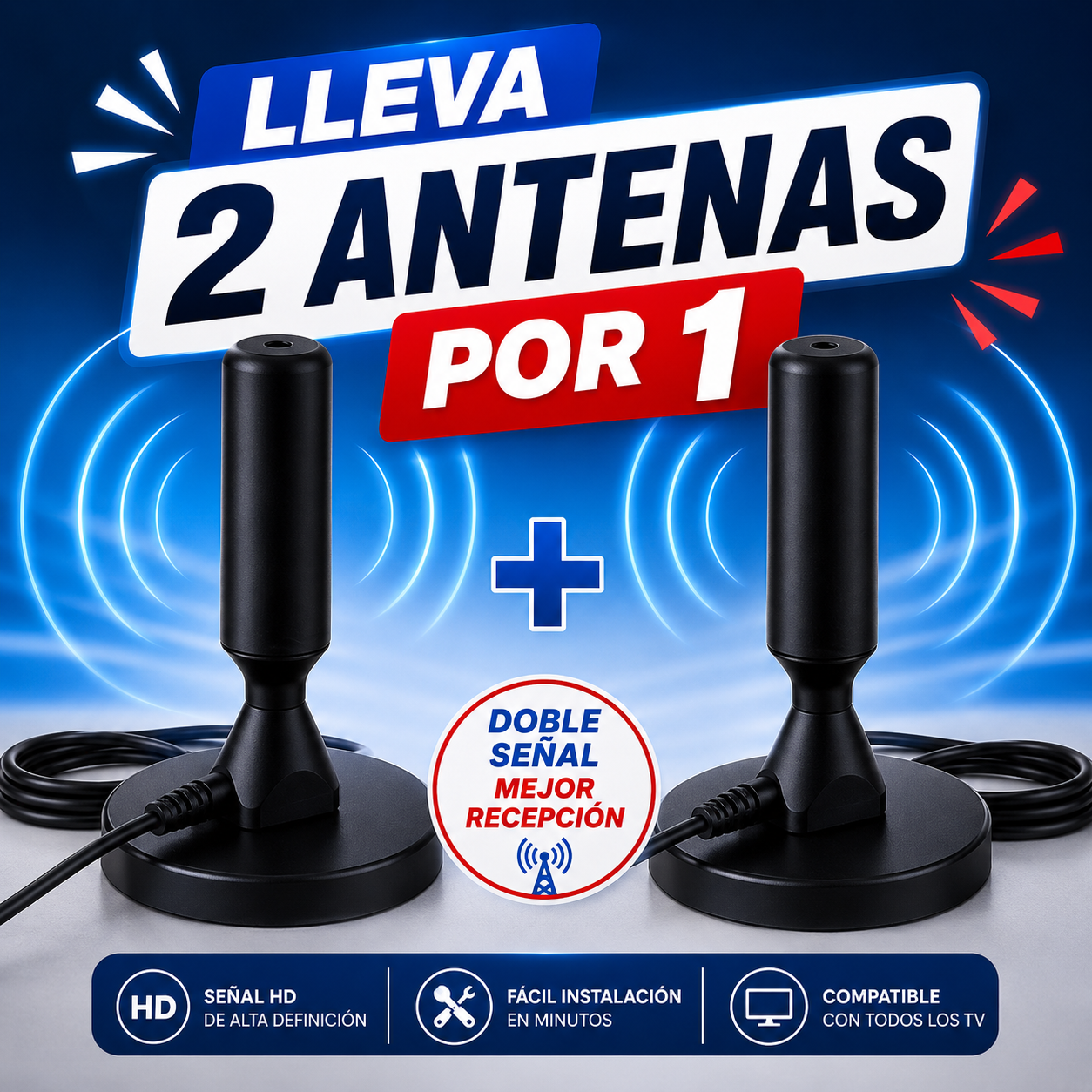 Antena de TV HD Digital de Alto Alcance