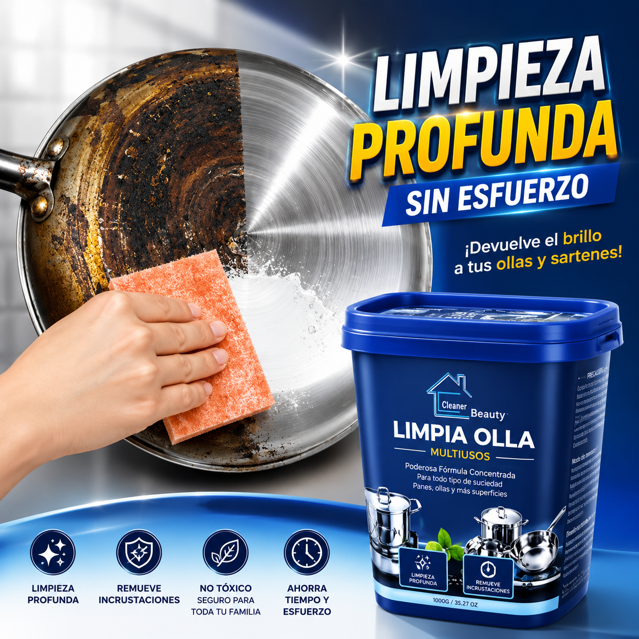 Pack de 3 Limpia Ollas Pasta Crema