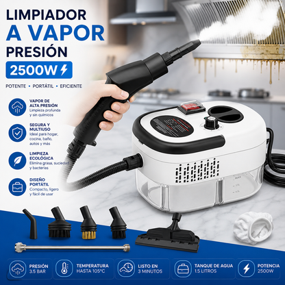 VapoMax™ Limpiador de Vapor a Presion 2500w Portatil
