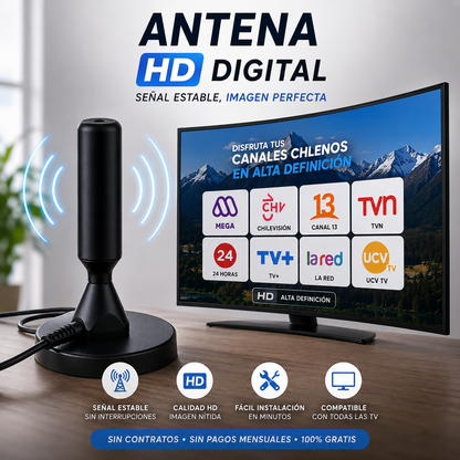 Antena de TV HD Digital de Alto Alcance