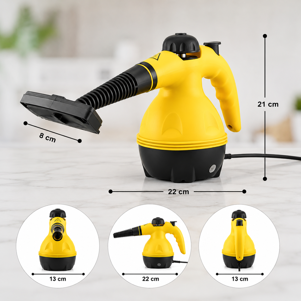 Limpiador de Vapor a Presion Portátil 1000w Amarillo