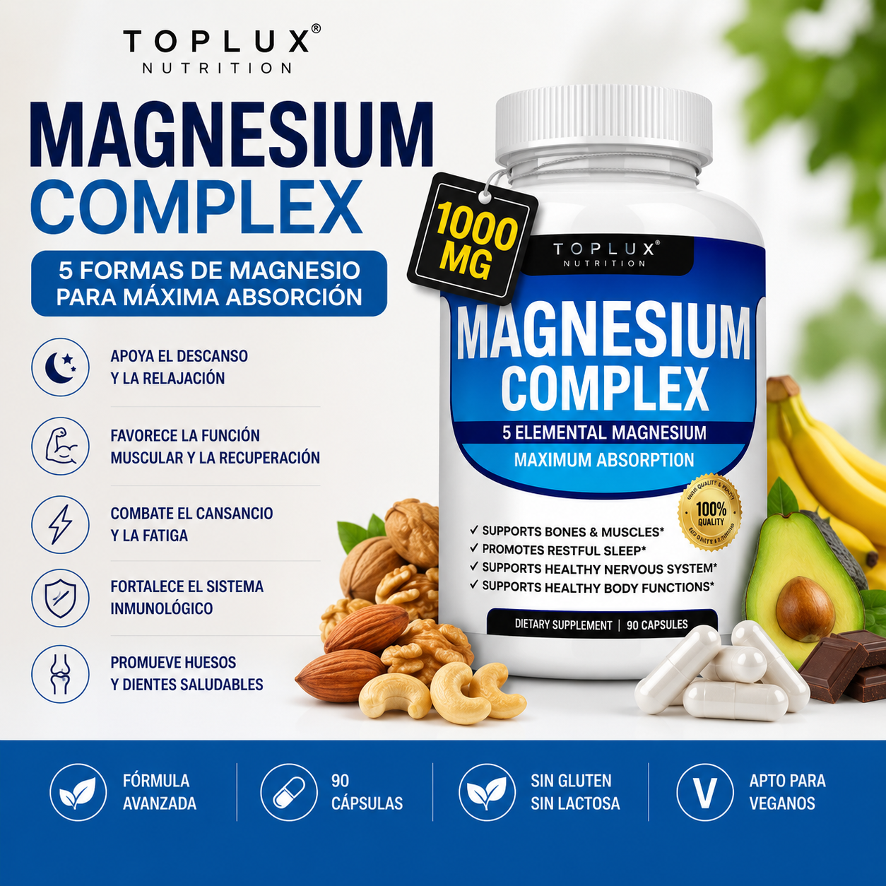 MagnaFlex™ Magnesio Complex 1000mg 60 Capsulas